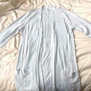 Old Navy Light Gray Long-Line Sweater